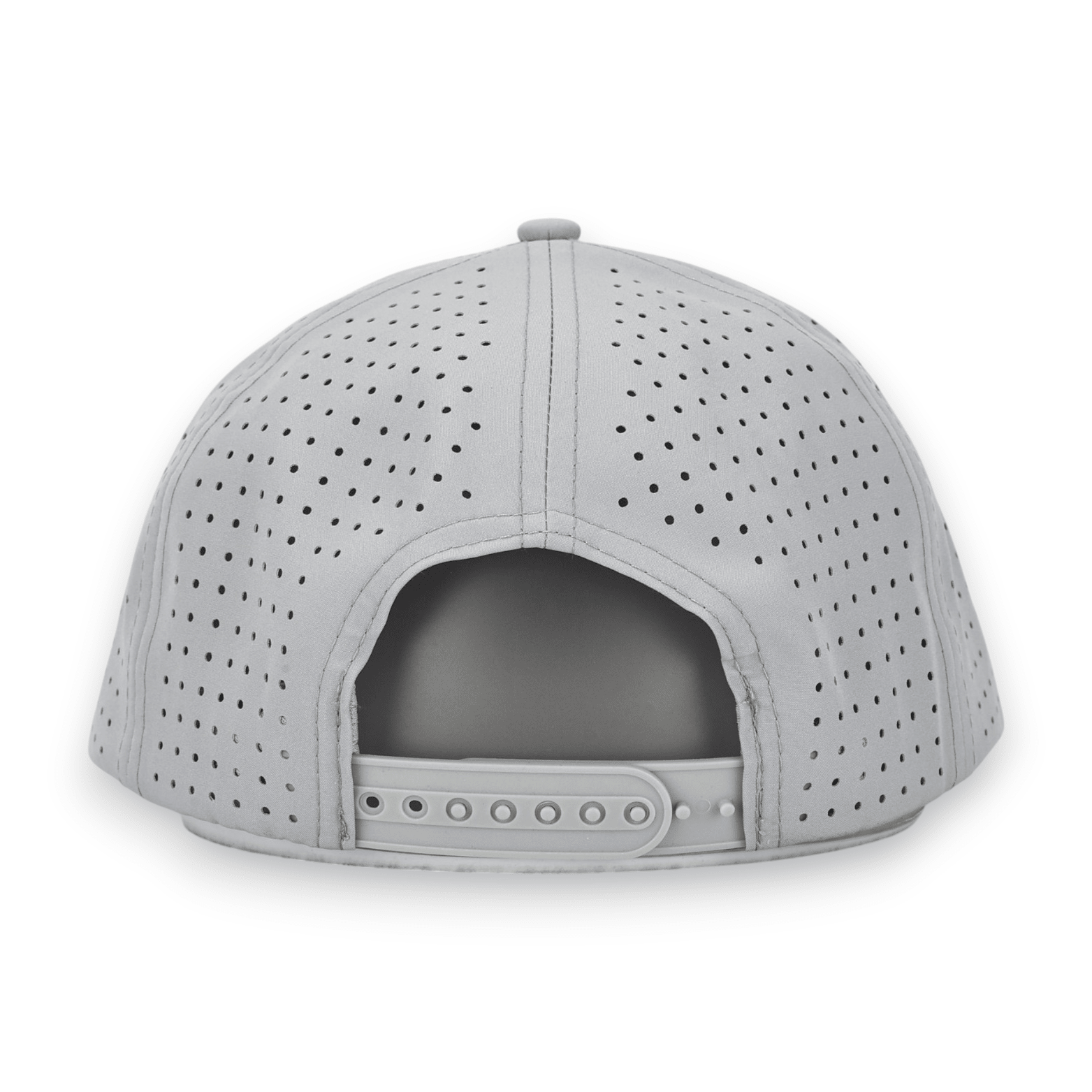 Good Life Golf Performance Icon Gray Smoke Snapback with black front PVC patch white and gray checkered front rope, water and sweat resistant perforated sides.  