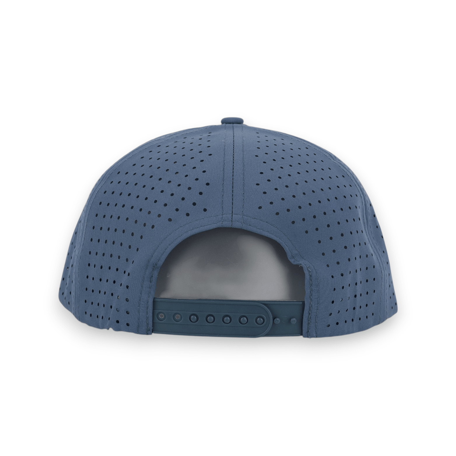 Good Life Golf Performance Icon Sandy Beach Blue Snapback with white front PVC patch blue front rope, water and sweat resistant perforated sides.  